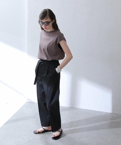 La TOTALITE(ラトータリテ)の「【洗える】接触冷感フレンチカットソー(Tシャツ/カットソー・レディース・ホワイト/ブラック/サックスブルー/チャコールグレー・FREE)」の14枚目の写真