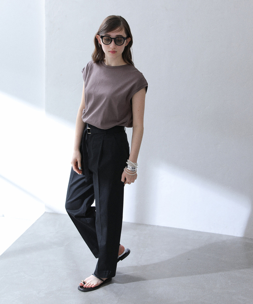 La TOTALITE(ラトータリテ)の「【洗える】接触冷感フレンチカットソー(Tシャツ/カットソー・レディース・ホワイト/ブラック/サックスブルー/チャコールグレー・FREE)」の15枚目の写真
