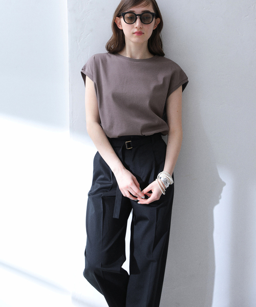 La TOTALITE(ラトータリテ)の「【洗える】接触冷感フレンチカットソー(Tシャツ/カットソー・レディース・ホワイト/ブラック/サックスブルー/チャコールグレー・FREE)」の16枚目の写真