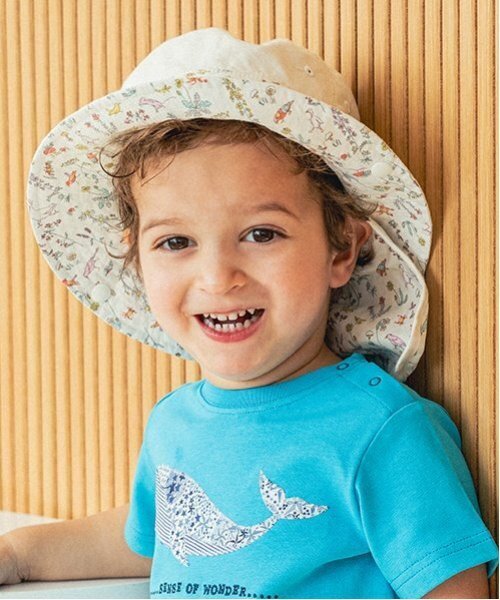 sense of wonder（センスオブワンダー）の「【オーガニック】リバティBOYS日除け帽子（ハット・キッズ・ネイビー/ブルー/ホワイト系・48-50cm/52-54cm/50-52cm）」の2枚目の写真