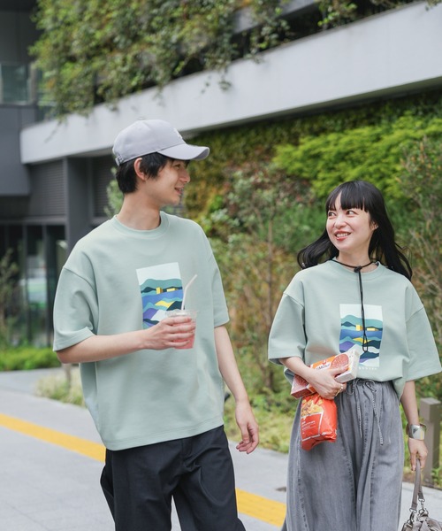 GLOBAL WORK（グローバルワーク）の「ライトクッションクール/ロゴ/半袖/288075（Tシャツ/カットソー・メンズ・カーキ/ミント/ブルー系その他6/ホワイト系その他3/チャコールグレー/ホワイト/ライトベージュ/ホワイト系その他2・X-SMALL/3XL/LARGE/MEDIUM/SMALL/XX-LARGE/X-LARGE）」の7枚目の写真