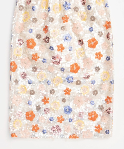 Colorful Flower Sequin Skirt/カラフルフラワースパンコール