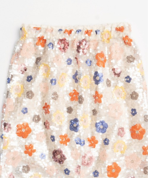 Colorful Flower Sequin Skirt/カラフルフラワースパンコール