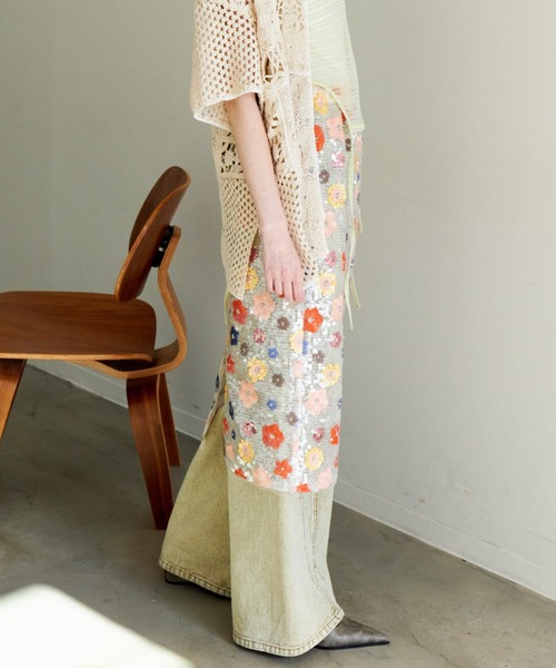 MAISON SPECIAL(メゾンスペシャル)の「Colorful Flower Sequin Skirt/カラフルフラワースパンコールスカート【MAISON SPECIAL/メゾンスペシャル】(スカート・レディース・マルチ・38/36)」の5枚目の写真