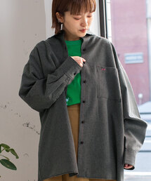ポイント刺繍オーバーサイズシャツ