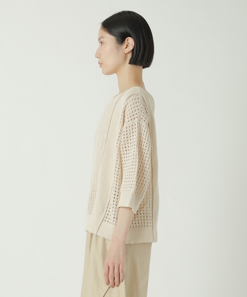 ZUCCa(ズッカ)の「ラミーコットン / ニットプルオーバー / S(ニット/セーター・レディース・オフホワイト/ネイビー・M size)」の4枚目の写真