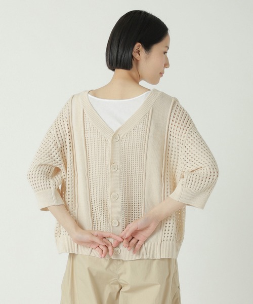 ZUCCa(ズッカ)の「ラミーコットン / ニットプルオーバー / S(ニット/セーター・レディース・オフホワイト/ネイビー・M size)」の3枚目の写真