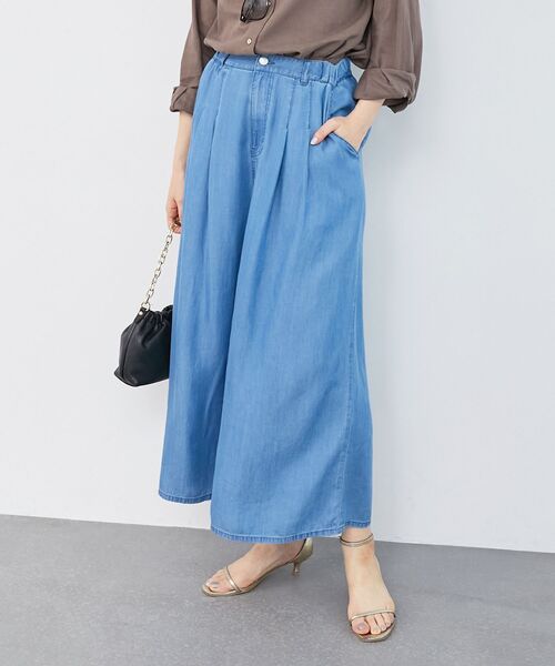 le.coeur blanc（ルクールブラン）の「ツータックワイドクロップドデニム（デニムパンツ・レディース・ブルー/サックスブルー・40/38）」の13枚目の写真