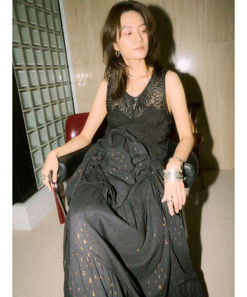 Ungrid（アングリッド）の「【Htage】ラメドビーボリュームワンピース（ワンピース・レディース・ブラック/オフホワイト・FREE）」の12枚目の写真