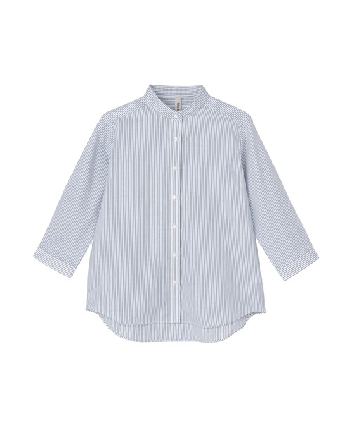 TOKYO SHIRTS(トウキョウシャツ)の「【Pitta Re:)】 レディースカジュアルシャツ Wガーゼ 七分袖 綿100%(シャツ/ブラウス・レディース・ブルー・LL/M/L/S)」の6枚目の写真