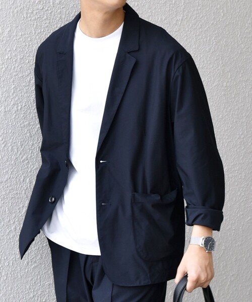 SHIPS any（シップス エニィ）の「SHIPS any: 360° THE CIRCLE STRETCH リラックス ジャケット(セットアップ対応)◆（テーラードジャケット・メンズ・チャコールグレー/ネイビー/ベージュ・SMALL/MEDIUM/LARGE/X-LARGE）」の17枚目の写真