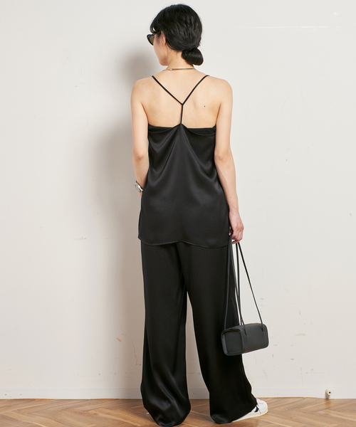 AP STUDIO（エーピーストゥディオ）の「サテンジョーゼットキャミソール（キャミソール・レディース・ブラック・FREE）」の9枚目の写真