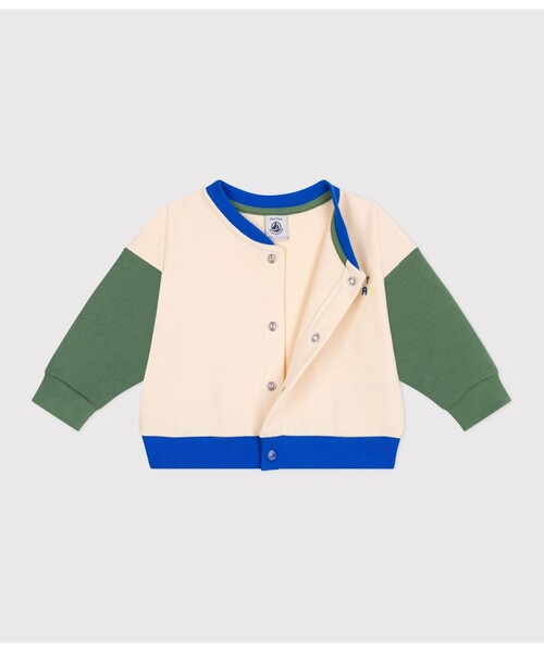 PETIT BATEAU（プチバトー）の「ブルゾン（ブルゾン・キッズ・ホワイト×グリーン・12MONTH/18MONTH/24MONTH/36MONTH）」の3枚目の写真