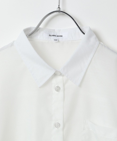 GLOBAL WORK（グローバルワーク）の「イージーDRYシアーシャツ半袖/452263（シャツ/ブラウス・キッズ・オフホワイト/チェック/パープル/グリーン/ブルー系その他・130cm/140cm/150cm/160cm）」の7枚目の写真