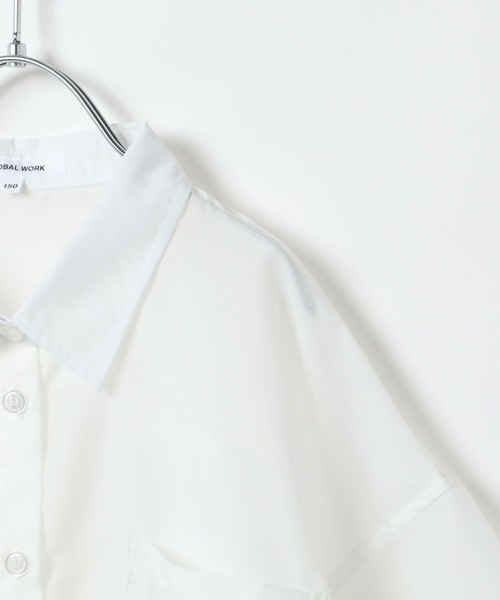 GLOBAL WORK（グローバルワーク）の「イージーDRYシアーシャツ半袖/452263（シャツ/ブラウス・キッズ・オフホワイト/チェック/パープル/グリーン/ブルー系その他・130cm/140cm/150cm/160cm）」の8枚目の写真