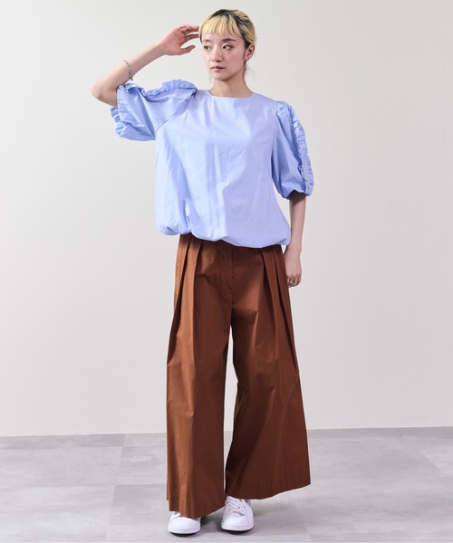 DOLLUPOOPS(ドールアップウップス)の「フリルスリーブブラウス(シャツ/ブラウス・レディース・ネイビー/サックスブルー/オフホワイト・38)」の4枚目の写真