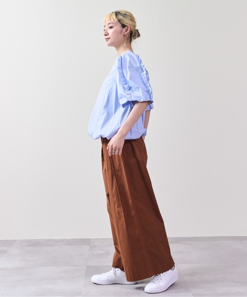 DOLLUPOOPS(ドールアップウップス)の「フリルスリーブブラウス(シャツ/ブラウス・レディース・ネイビー/サックスブルー/オフホワイト・38)」の5枚目の写真