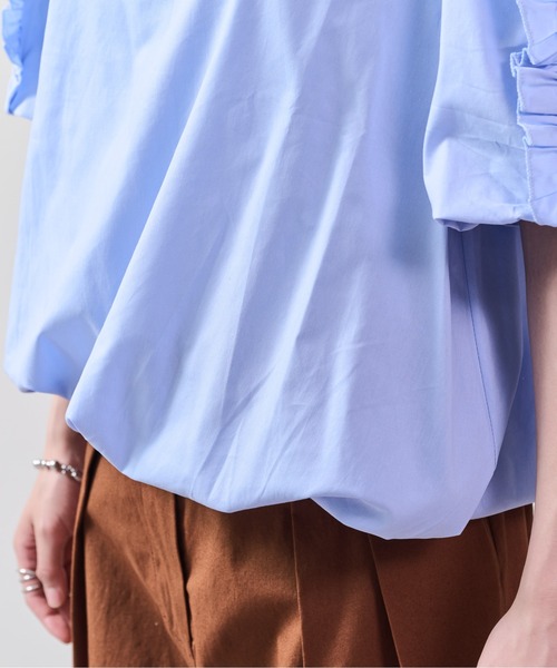 DOLLUPOOPS(ドールアップウップス)の「フリルスリーブブラウス(シャツ/ブラウス・レディース・ネイビー/サックスブルー/オフホワイト・38)」の14枚目の写真