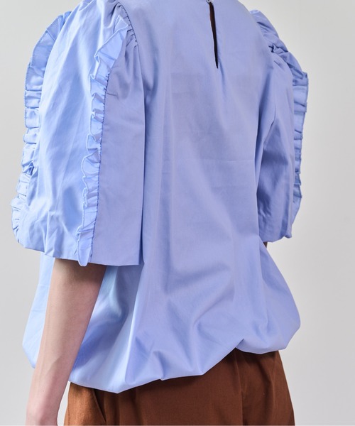 DOLLUPOOPS(ドールアップウップス)の「フリルスリーブブラウス(シャツ/ブラウス・レディース・ネイビー/サックスブルー/オフホワイト・38)」の16枚目の写真