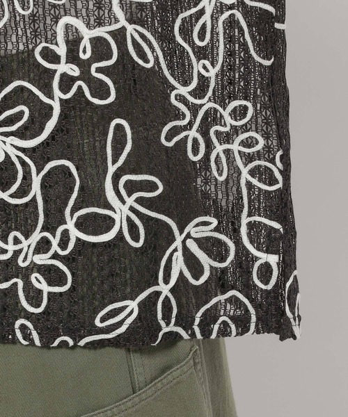 niko and...（ニコアンド）の「コード刺繍メッシュシャツ（シャツ/ブラウス・レディース・ブラック/オフホワイト/グリーン・FREE）」の19枚目の写真