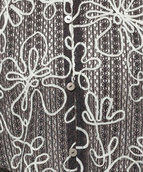 niko and...（ニコアンド）の「コード刺繍メッシュシャツ（シャツ/ブラウス・レディース・ブラック/オフホワイト/グリーン・FREE）」の20枚目の写真