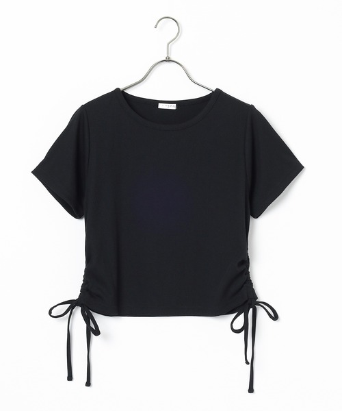 Honeys（ハニーズ）の「脇ドロストトップス（Tシャツ/カットソー・レディース・ホワイト×ブラック/ブラック/ホワイト/ボルドー・L/S/M）」の16枚目の写真