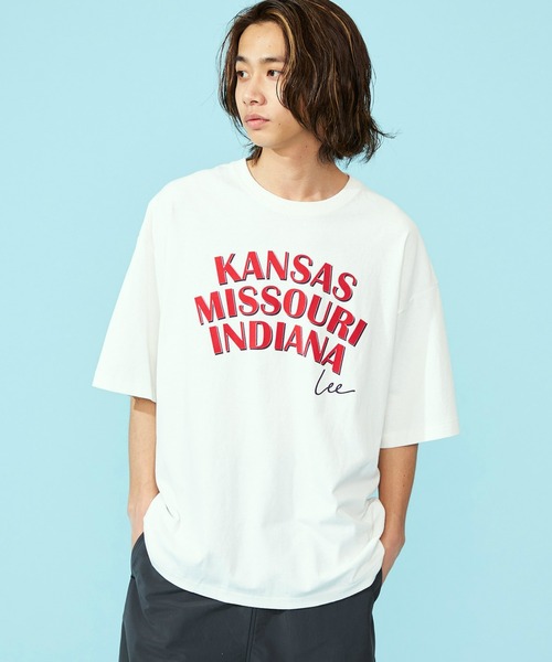 セール】Lee/リー カンザスロゴプリントTシャツ/ロゴプリントT