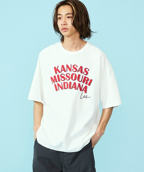 セール】Lee/リー カンザスロゴプリントTシャツ/ロゴプリントT