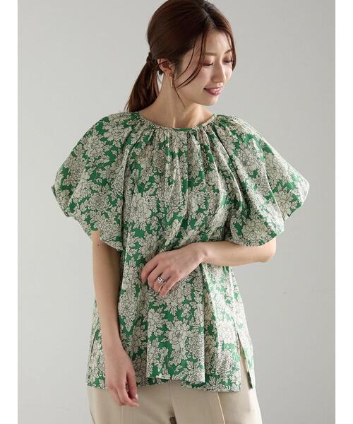 Te chichi（テチチ）の「【LIBERTY】バルーンスリーブブラウス《2025summer catalog item》（シャツ/ブラウス・レディース・ベージュ/グリーン・F）」の2枚目の写真