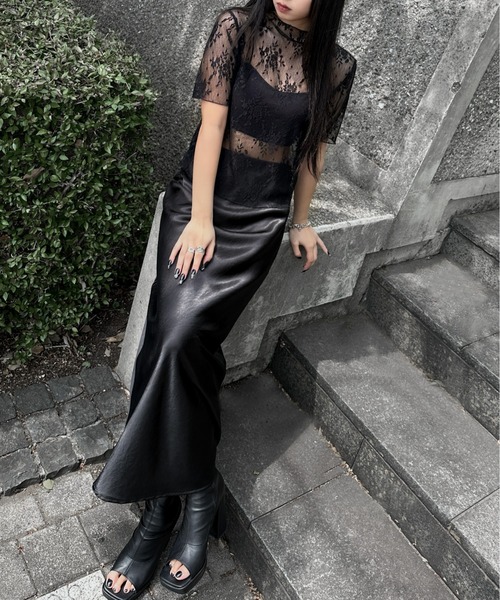 LVEU.(ラブユ.)の「【LVEU.】メロウレースシアートップス / トップス カットソー シアー レース 半袖 メロウ メロー クロップド ショート 花柄 フラワー レイヤード ブラック ZOZOTOWN限定(Tシャツ/カットソー・レディース・ブラック・FREE)」の17枚目の写真