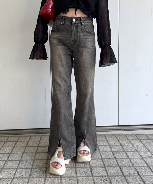 mline ヴィンテージフレアデニム セール】[mline]ヴィンテージフレアデニム（デニムパンツ