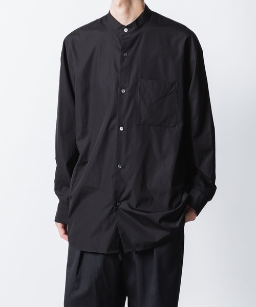ATTACHMENT（アタッチメント）の「140/2 ギザブロード バンドカラー L/S SHIRT / 140/2 GIZA BROAD BANDCOLLAR L/S SHIRT（シャツ/ブラウス・メンズ・ブラック/キャメル/ライトグリーン/ホワイト・2/1/3）」の2枚目の写真