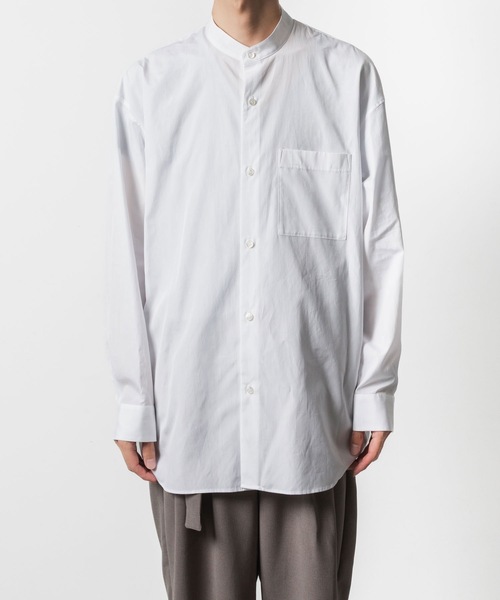 ATTACHMENT（アタッチメント）の「140/2 ギザブロード バンドカラー L/S SHIRT / 140/2 GIZA BROAD BANDCOLLAR L/S SHIRT（シャツ/ブラウス・メンズ・ブラック/キャメル/ライトグリーン/ホワイト・2/1/3）」の5枚目の写真