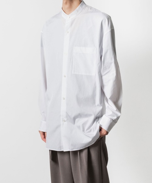 ATTACHMENT（アタッチメント）の「140/2 ギザブロード バンドカラー L/S SHIRT / 140/2 GIZA BROAD BANDCOLLAR L/S SHIRT（シャツ/ブラウス・メンズ・ブラック/キャメル/ライトグリーン/ホワイト・2/1/3）」の6枚目の写真