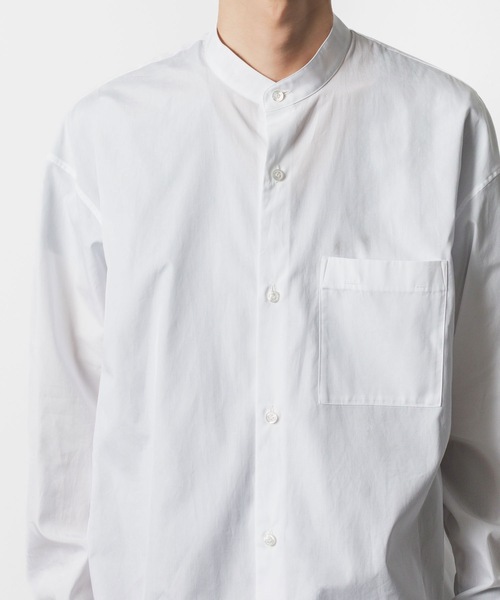 ATTACHMENT（アタッチメント）の「140/2 ギザブロード バンドカラー L/S SHIRT / 140/2 GIZA BROAD BANDCOLLAR L/S SHIRT（シャツ/ブラウス・メンズ・ブラック/キャメル/ライトグリーン/ホワイト・2/1/3）」の10枚目の写真