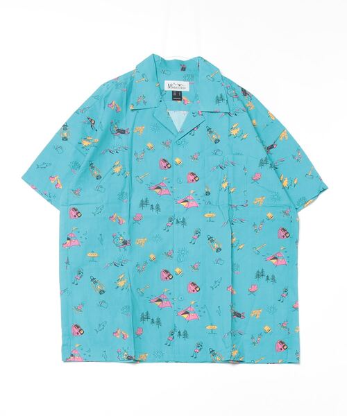MANASTASH(マナスタッシュ)の「MANASTASH/マナスタッシュ アロハシャツ キャンプ(シャツ/ブラウス・メンズ・ブルー・L/M)」の1枚目の写真