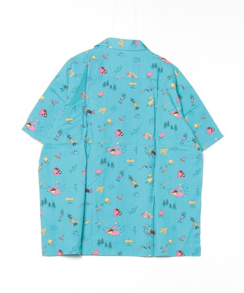 MANASTASH(マナスタッシュ)の「MANASTASH/マナスタッシュ アロハシャツ キャンプ(シャツ/ブラウス・メンズ・ブルー・L/M)」の2枚目の写真