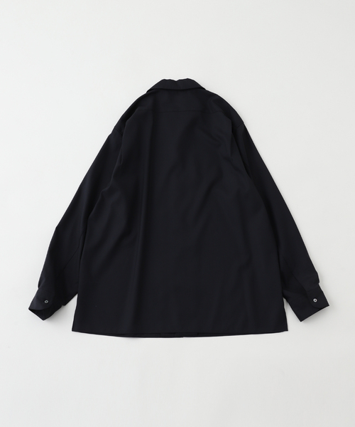 markaware(マーカウェア)の「MARKAWARE(マーカウェア) 別注 ITALIAN OPEN COLLAR シャツ(シャツ/ブラウス・メンズ・ブラック・1/2/3)」の2枚目の写真