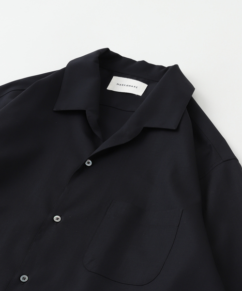 markaware(マーカウェア)の「MARKAWARE(マーカウェア) 別注 ITALIAN OPEN COLLAR シャツ(シャツ/ブラウス・メンズ・ブラック・1/2/3)」の3枚目の写真
