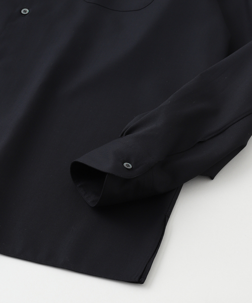 markaware(マーカウェア)の「MARKAWARE(マーカウェア) 別注 ITALIAN OPEN COLLAR シャツ(シャツ/ブラウス・メンズ・ブラック・1/2/3)」の4枚目の写真