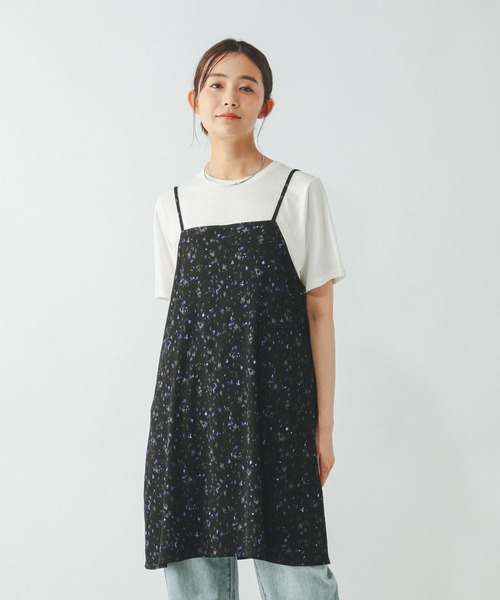 GLOBAL WORK（グローバルワーク）の「フレアキャミチュニックセット/320552（Tシャツ/カットソー・レディース・ブラック/ブラック系その他/ホワイト系その他5・MEDIUM/LARGE）」の3枚目の写真