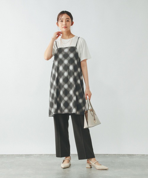 GLOBAL WORK（グローバルワーク）の「フレアキャミチュニックセット/320552（Tシャツ/カットソー・レディース・ブラック/ブラック系その他/ホワイト系その他5・MEDIUM/LARGE）」の5枚目の写真