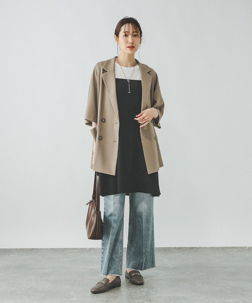 GLOBAL WORK（グローバルワーク）の「フレアキャミチュニックセット/320552（Tシャツ/カットソー・レディース・ブラック/ブラック系その他/ホワイト系その他5・MEDIUM/LARGE）」の9枚目の写真