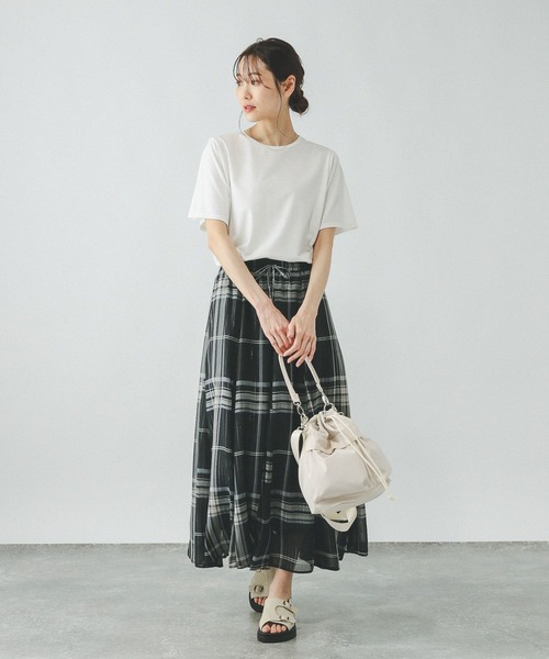 GLOBAL WORK（グローバルワーク）の「フレアキャミチュニックセット/320552（Tシャツ/カットソー・レディース・ブラック/ブラック系その他/ホワイト系その他5・MEDIUM/LARGE）」の13枚目の写真