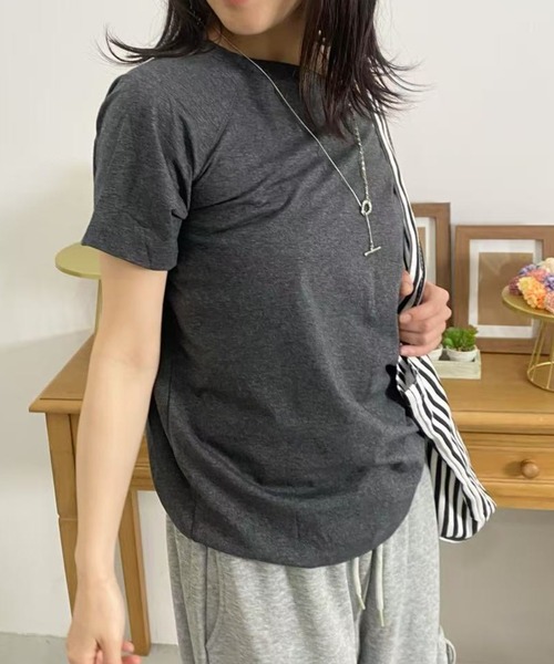 mebole（メボレ）の「シンプルワンショルダートップス（Tシャツ/カットソー・レディース・ネイビー/チャコールグレー/グレー/ブラック・FREE）」の22枚目の写真