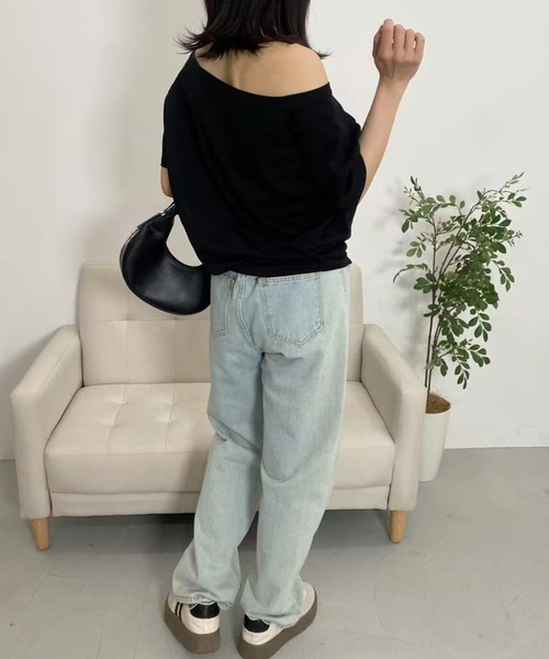 mebole（メボレ）の「シンプルワンショルダートップス（Tシャツ/カットソー・レディース・ネイビー/チャコールグレー/グレー/ブラック・FREE）」の14枚目の写真