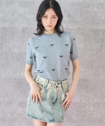 ANAP（アナップ）の「ミニリボン 刺繍 ニット トップス（ニット/セーター）」
