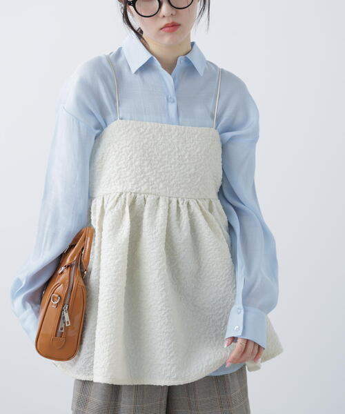 FREE'S MART（フリーズマート）の「膨れジャガードキャミビスチェ（キャミソール・レディース・ブラック/ホワイト・FREE）」の13枚目の写真