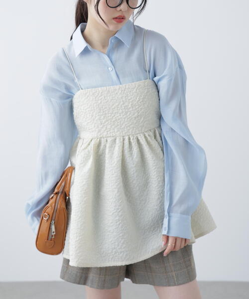 FREE'S MART（フリーズマート）の「膨れジャガードキャミビスチェ（キャミソール・レディース・ブラック/ホワイト・FREE）」の14枚目の写真