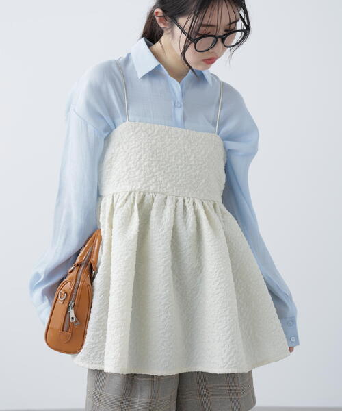 FREE'S MART（フリーズマート）の「膨れジャガードキャミビスチェ（キャミソール・レディース・ブラック/ホワイト・FREE）」の15枚目の写真